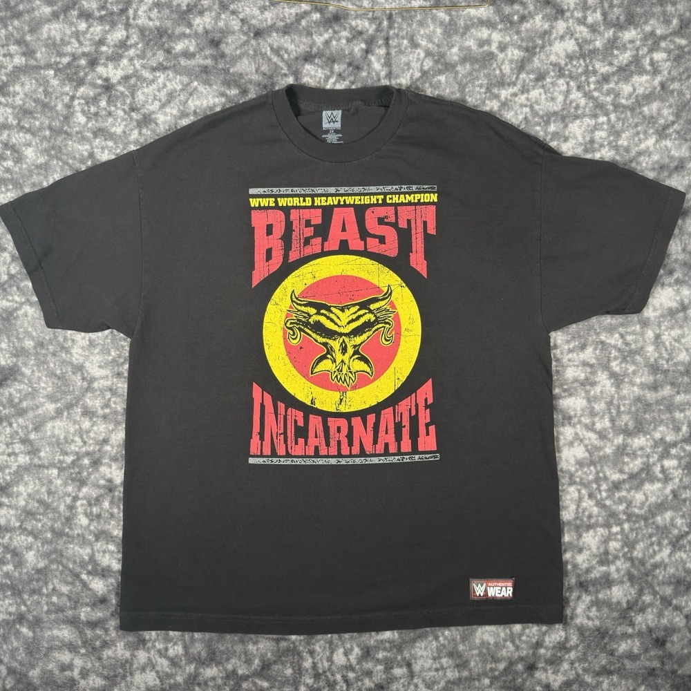 WWE Brock Lesnar Beast Incarnate TShirt 2XL Black Wrestling Streetwear Grunge